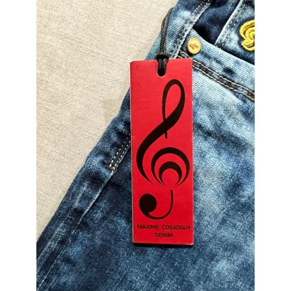 Maxime Cossoguy Jeans Womens 27 Blue Denim Pocketed Belted Zip Ladies 27x33 - Picture 6 of 14